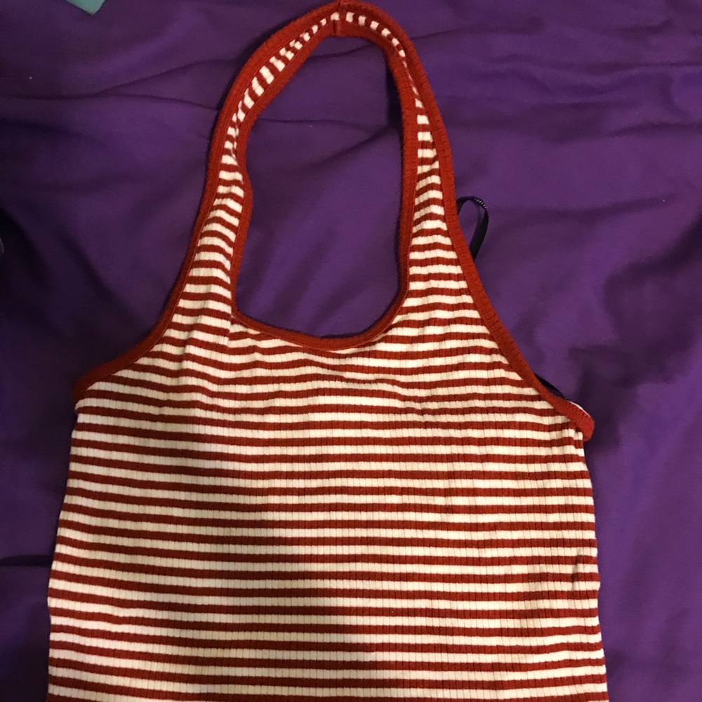 stripped halter top